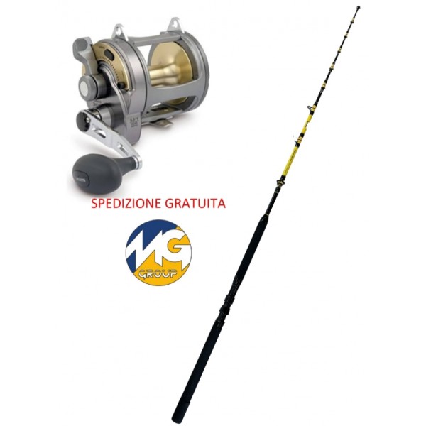 Kit Combo Tonno Canna Shimano Beastmaster 50lb + Mulinello Shimano Tyrnos 30lb