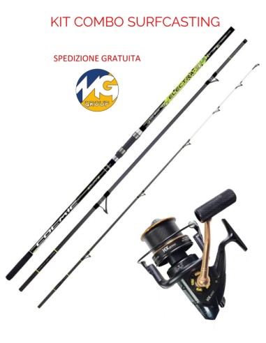 Kit Combo Surfcasting Colmic Electra 3lr 4,20mt 100-200gr + Mulinello Oxg Cube Power 9000