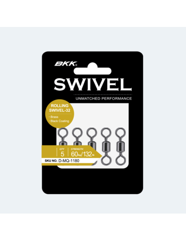 Bkk Girelle Rolling Swiwel-32 black coating resistenti sotto trazione surfcasting trave