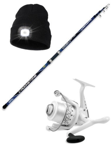 Kit Surfcasting Canna Lineaeffe + Mulinello Shizuka 5000 + Cappello con Luce Frontale