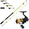 Kit Eging Canna Globe Fishing Yellow 210 + Mulinello Shimano FX 3000 + 4 Totanare Fishing Ferrari Black Edition